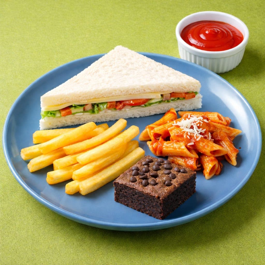 Veg. Sandwich & Pasta Combo